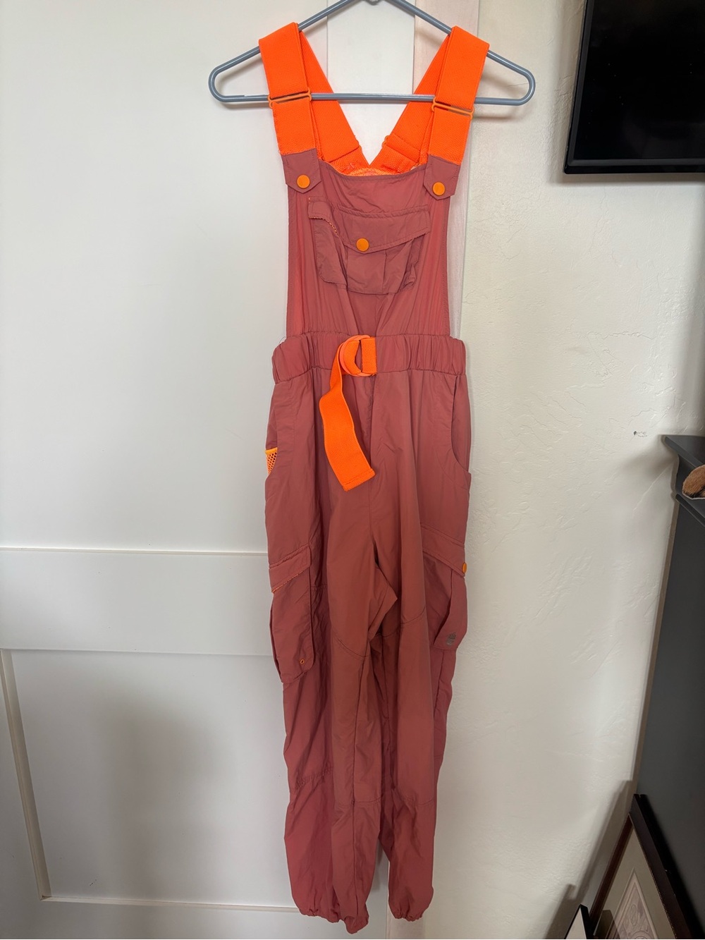 FP Movement by Free People mauve Jumpsuit with Bright Orange Straps